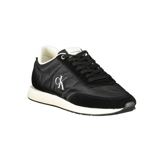 Black Polyester Men Sneaker