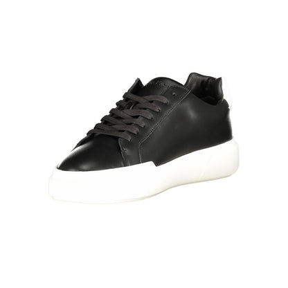 Black Leather Men Sneaker