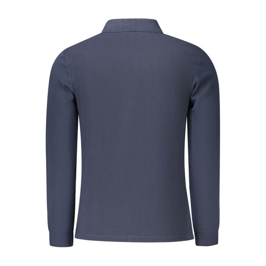 Blue Cotton Men Polo Shirt