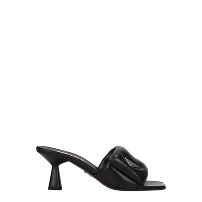 Black Leather Platform Sandals