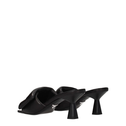 Black Leather Platform Sandals