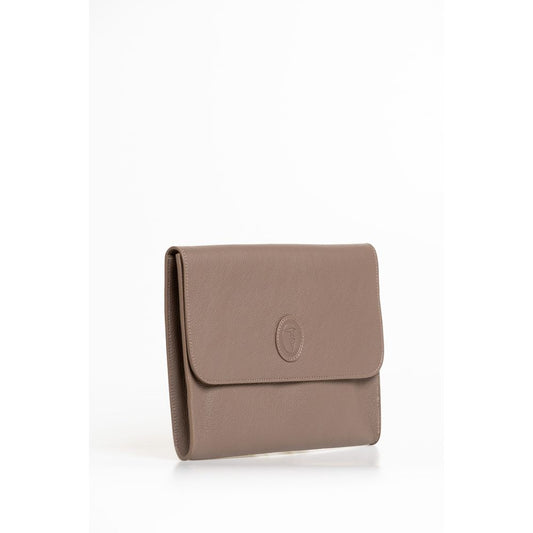 Brown Polyester Men Clutch