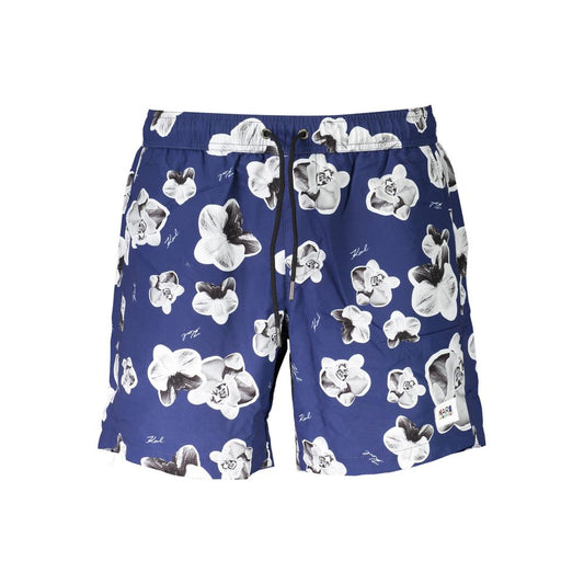 Blu Poliestere Men Swim Boxer