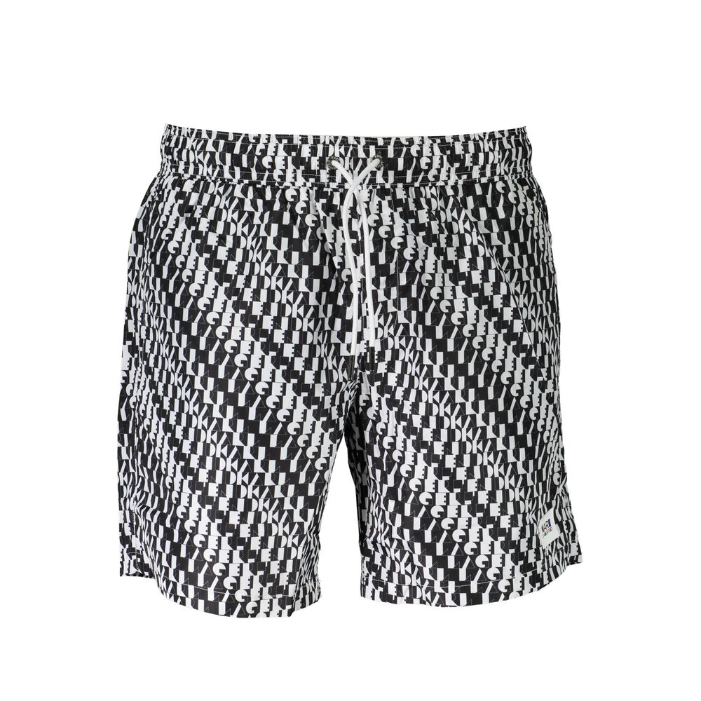 White Polyester Men Swim Boxer