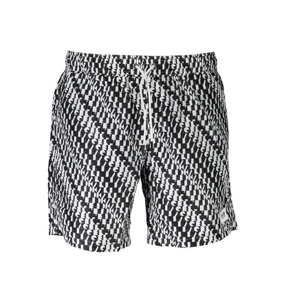 White Polyester Men Swim Boxer