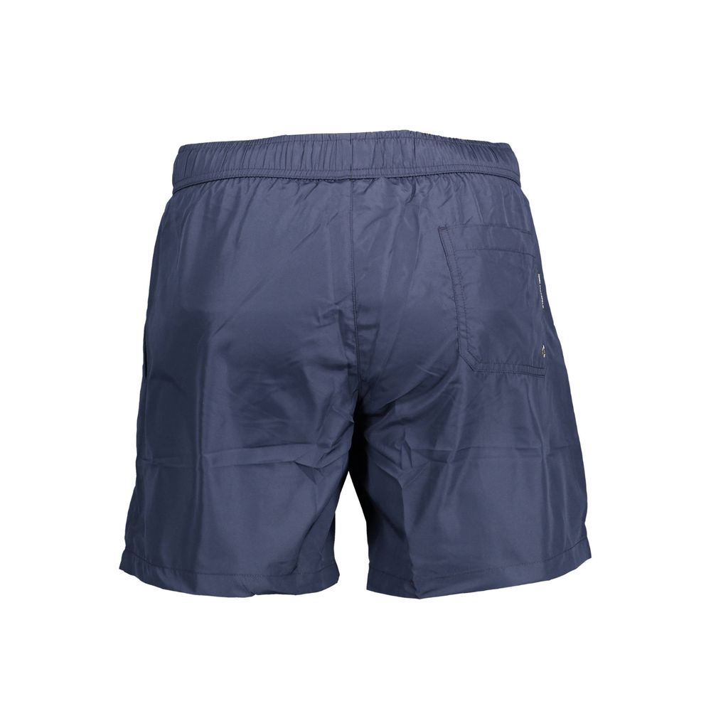 Blu Polyester Men Swim Boxer