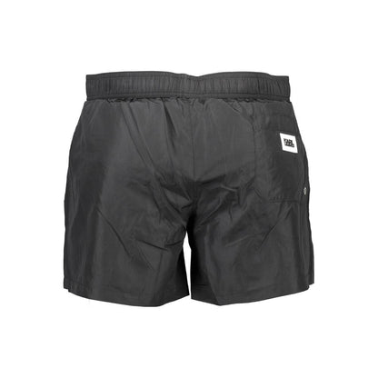 Black Polyester Men's Swim Trunk