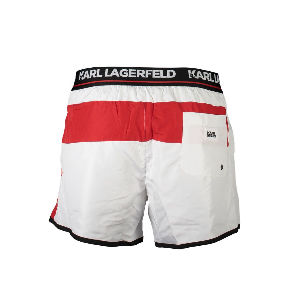 Bianco Poliestere Men Swim Boxer