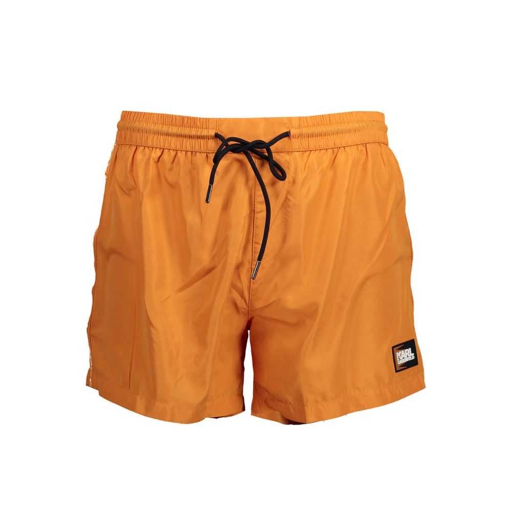 Arancione Polyester Men's Swim Boxer
