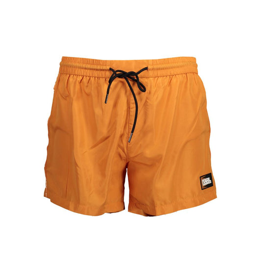 Arancione Polyester Men's Swim Boxer