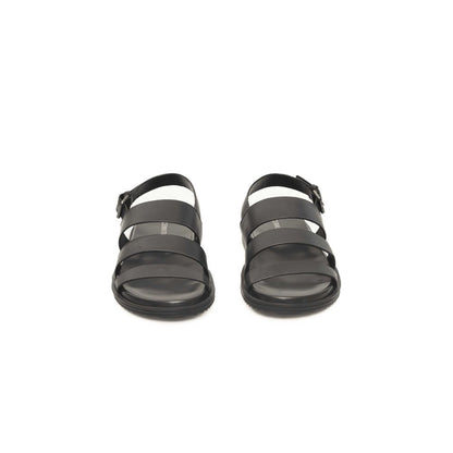 Black Cowhide Men Sandal