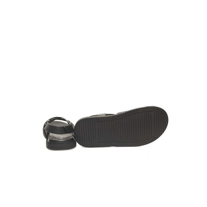 Black Leather Men Sandal
