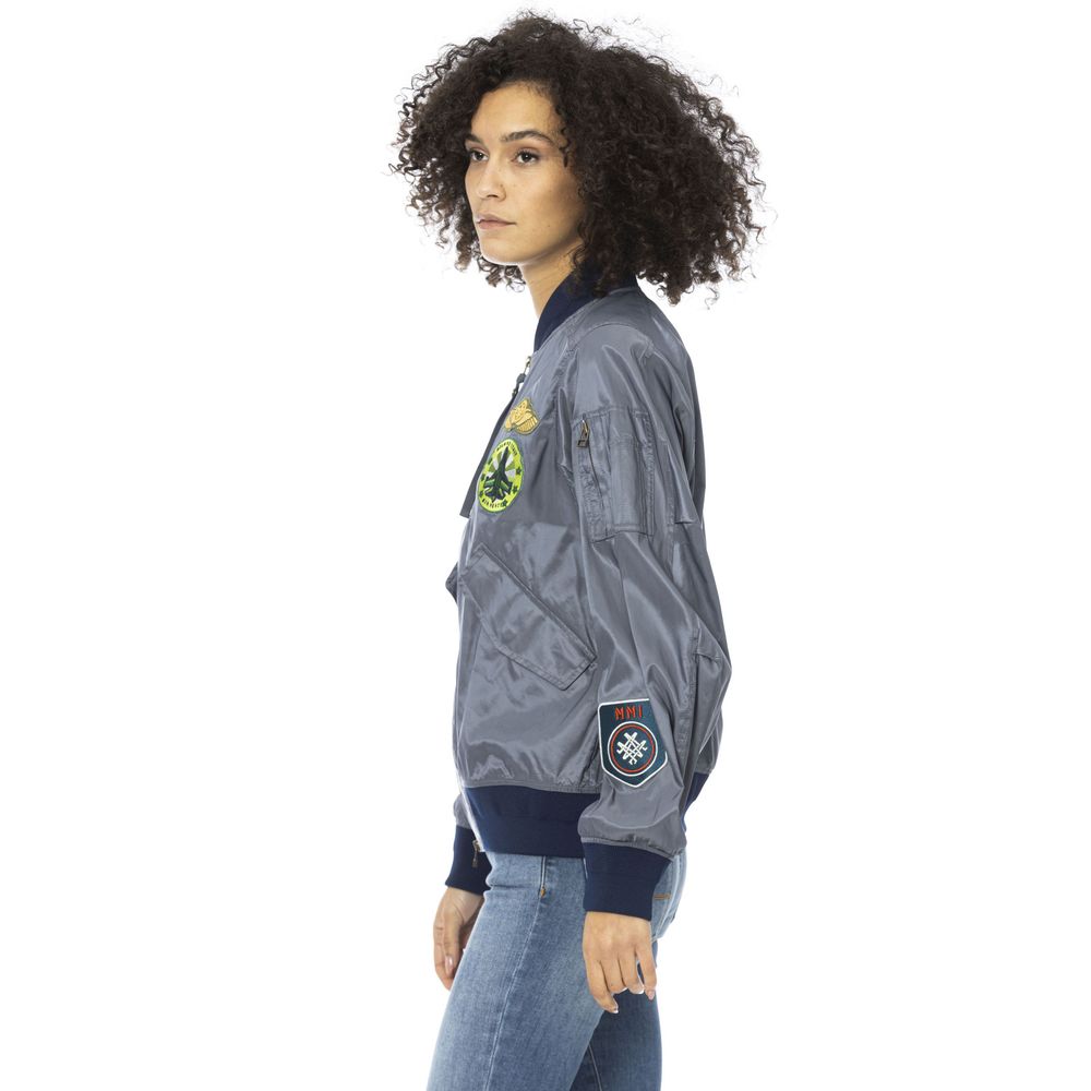 Light Blue Polyamide Women Jacket