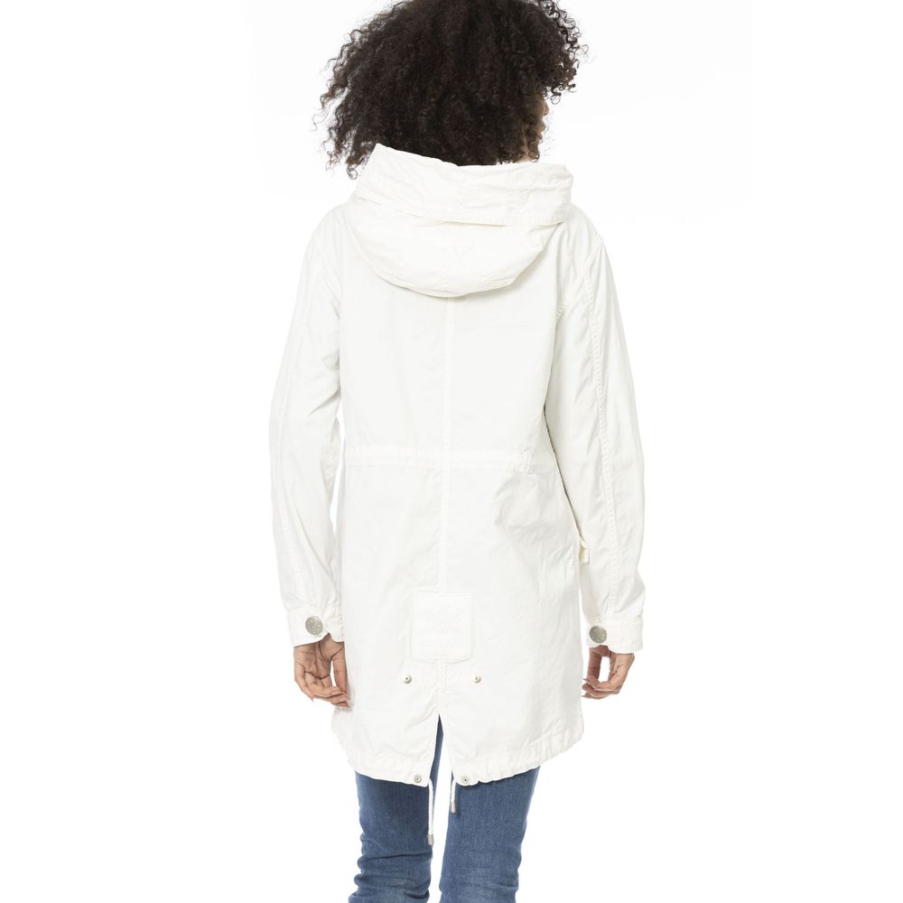 White Cotton Women Parka