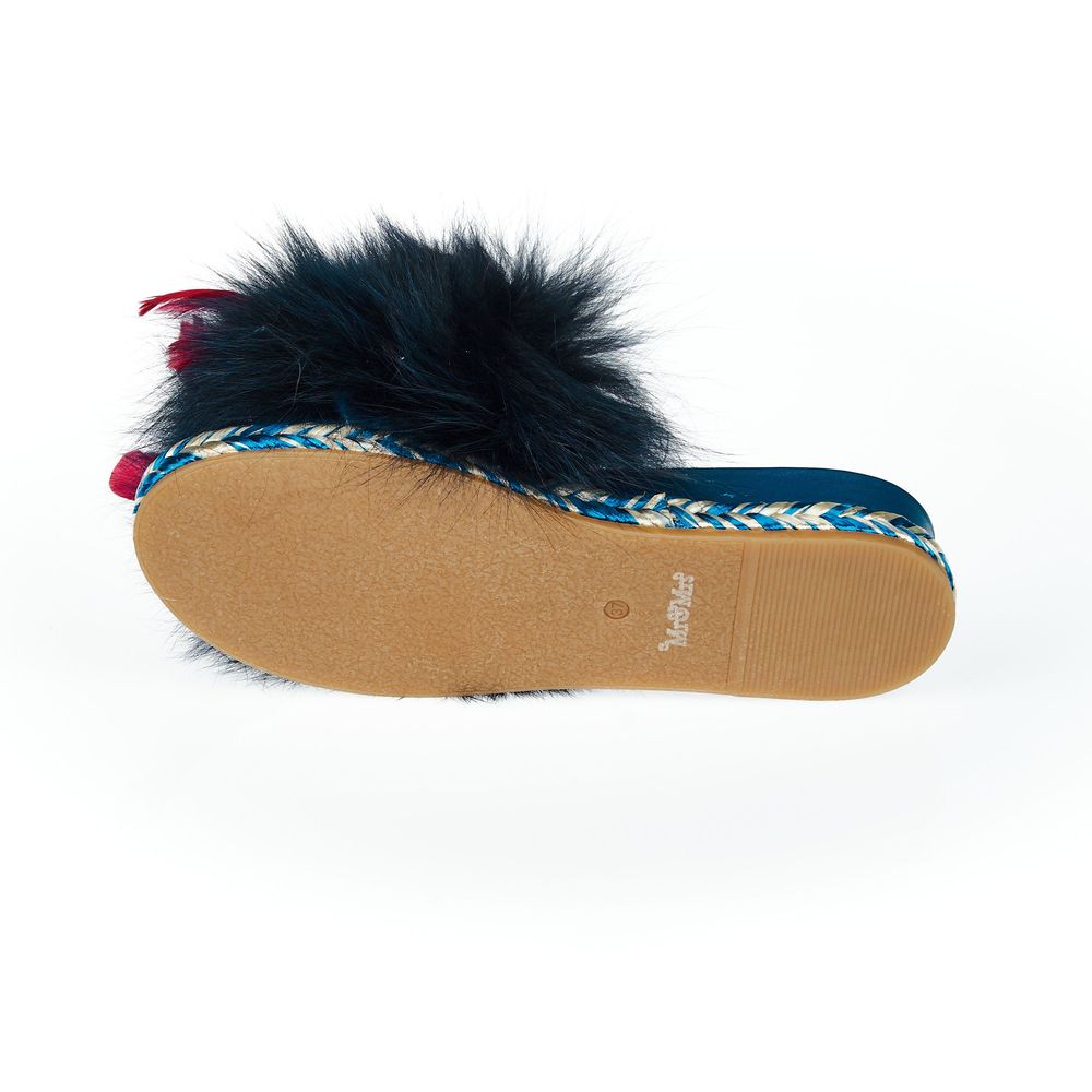 Blue Lamb Leather Women Sandal