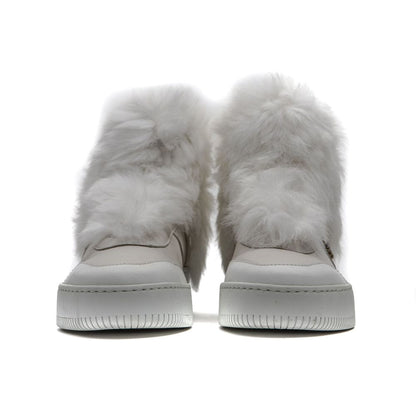 White Cotton Women Sneaker