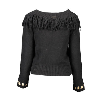 Black Viscose Women Sweater