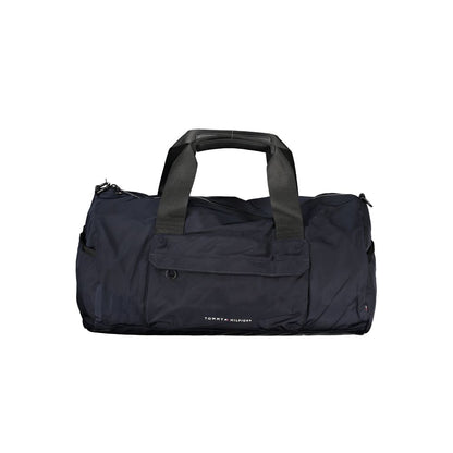 Blue Polyester Men's Bag with Adjustable Shoulder Strap