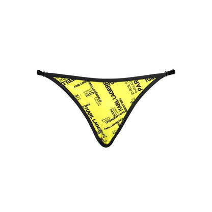 Yellow Elastane Women Swim Brief