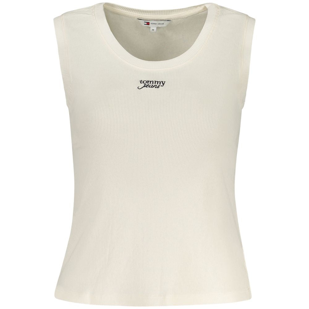 Beige Cotton Women Tank Top