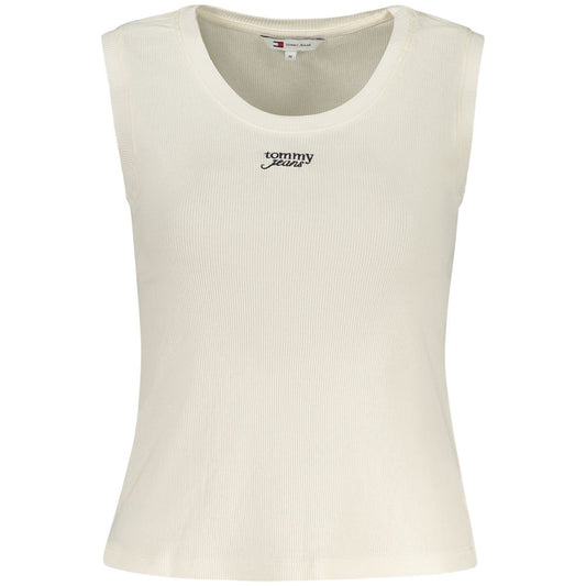 Beige Cotton Women Tank Top
