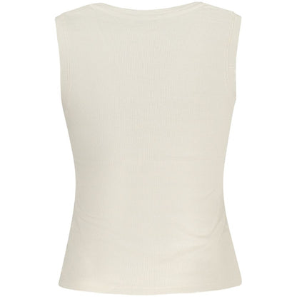Beige Cotton Women Tank Top