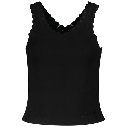 Black Viscosa Women Tank Top