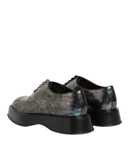 Multicolor Leather Lace-up Men Formal Derby Shoes