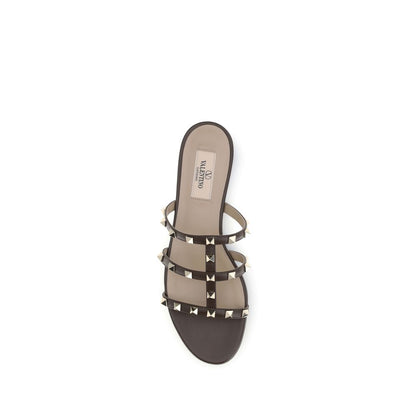 Brown Calf Leather Bos Taurus Flat Sandals