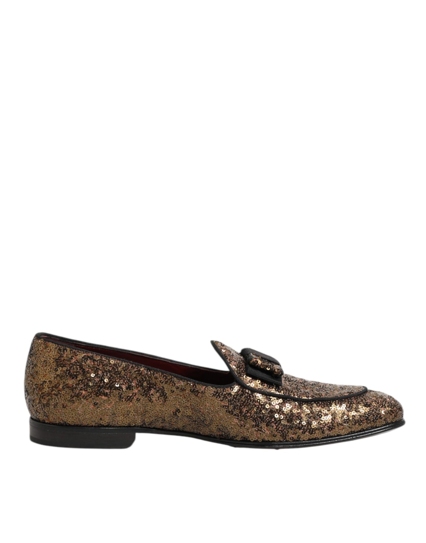 Gold Sequined Slip On Loafers Men Dress Shoes