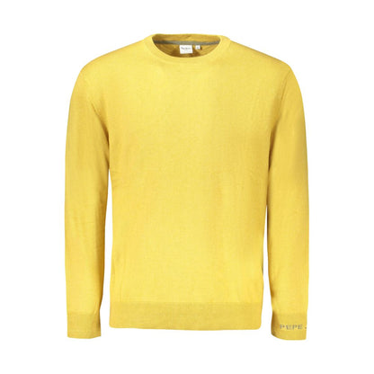 Yellow Cotton Men Sweater