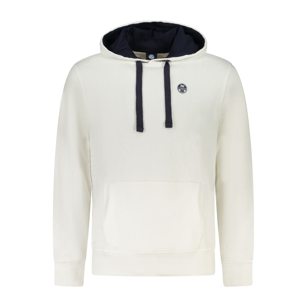 White Cotton Men's Hooded Sweatshirt