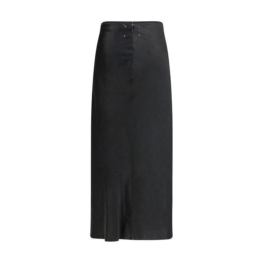 Black Acetate Midi Skirt