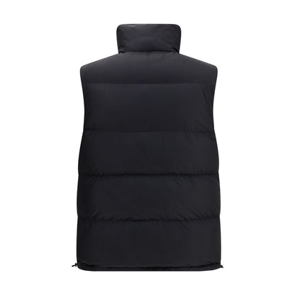 Black Polyester Sleveless Jacket