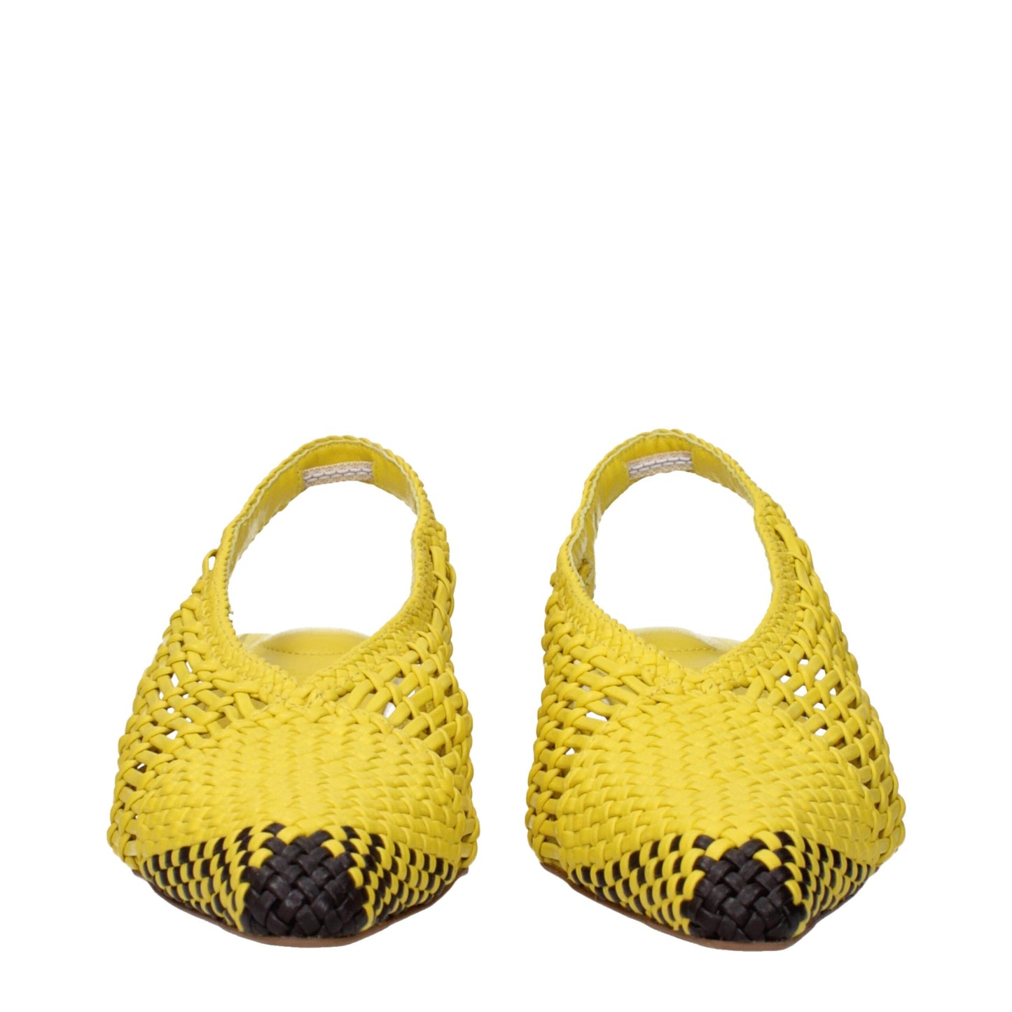 Yellow Leather Flat Sandals