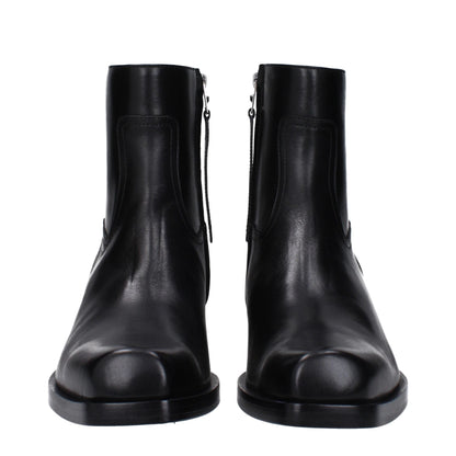 Black Leather Ankle Boots