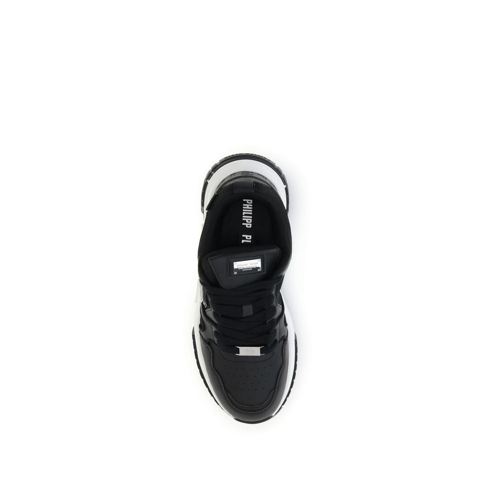Black Polyester Athletic Sneakers