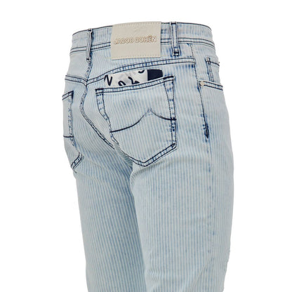 Blue Cotton Skinny Jeans