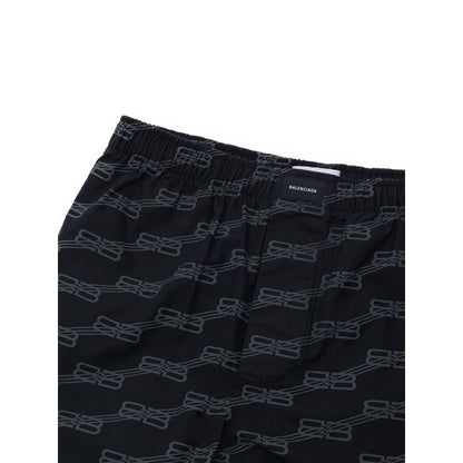 Black Cotton Bermuda Shorts