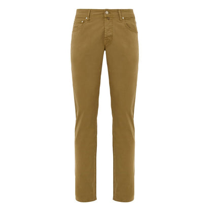 Yellow Cotton Skinny Pants