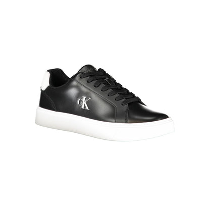 Black Polyurethane Men Sneaker