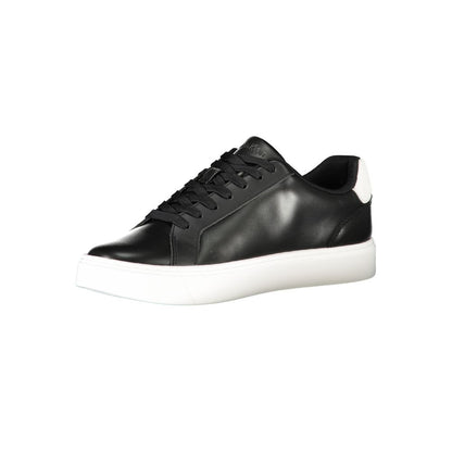 Black Polyurethane Men Sneaker