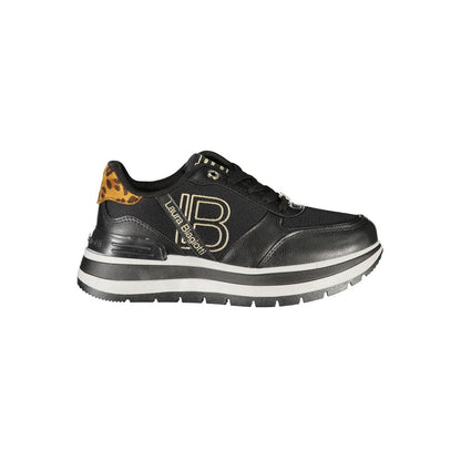 Black Polyester Women Sneaker