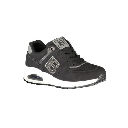 Black Polyurethane Women Sneaker