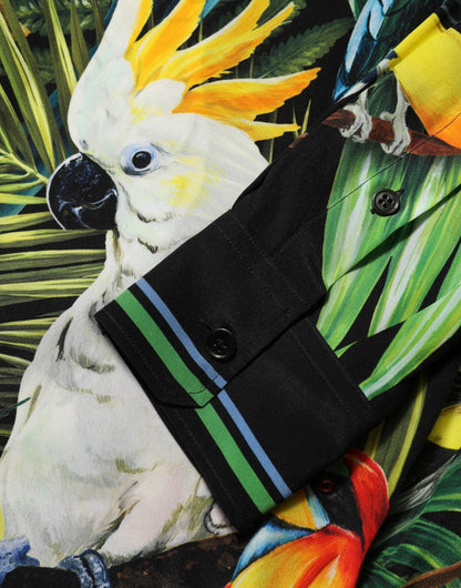 Multicolor Parrot Print Lounge Casual Shirt