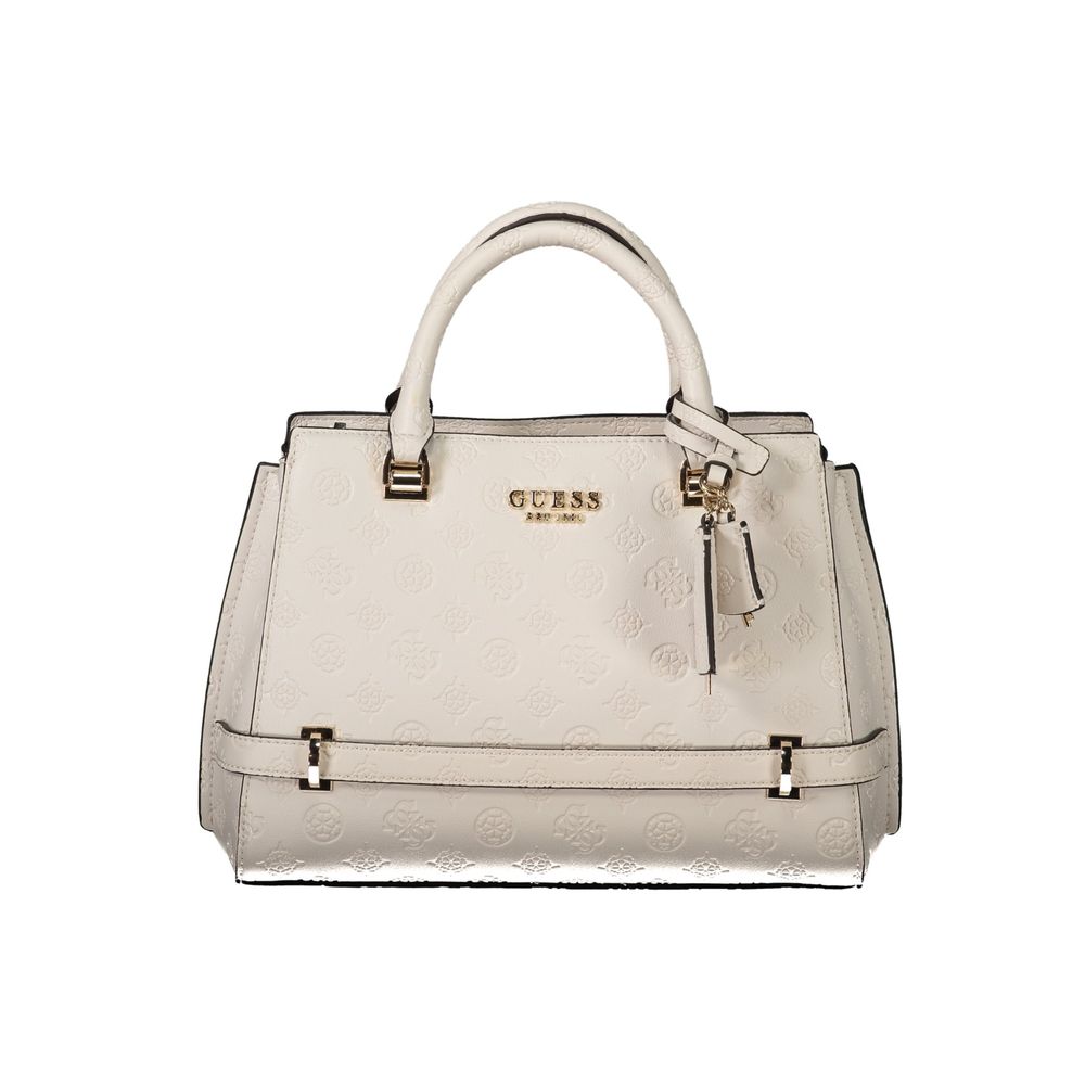 Bianco Polyurethane Women Handbag