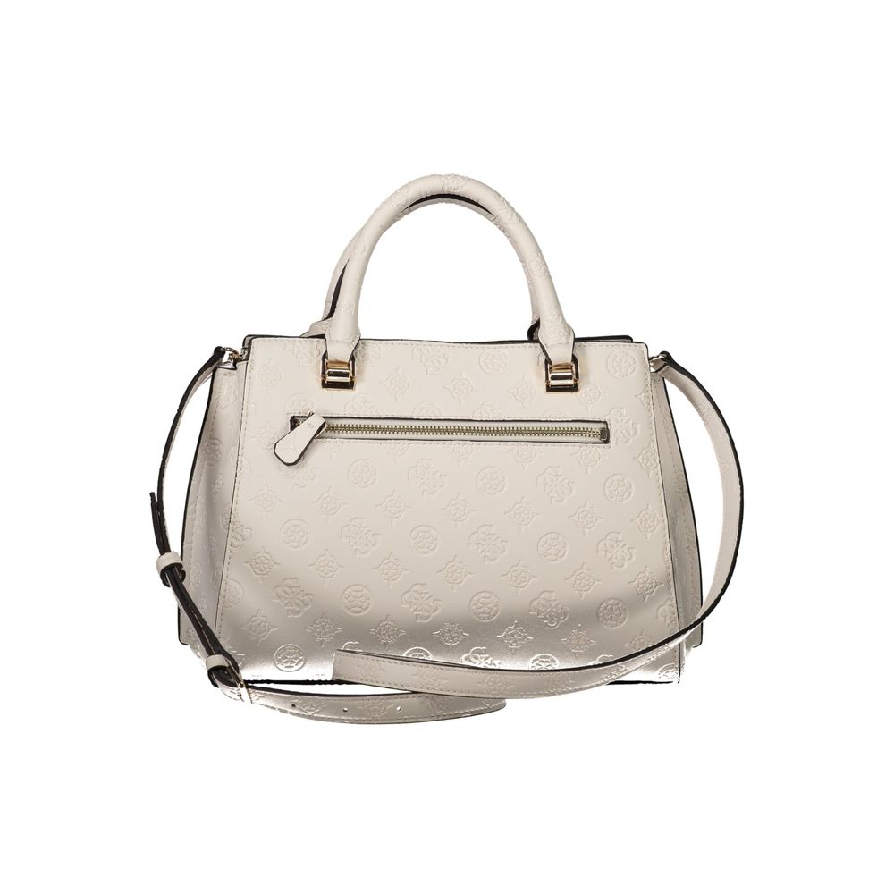 Bianco Polyurethane Women Handbag