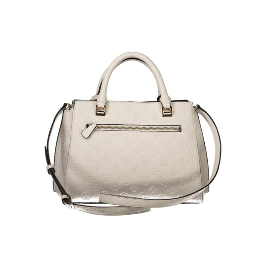 Bianco Polyurethane Women Handbag