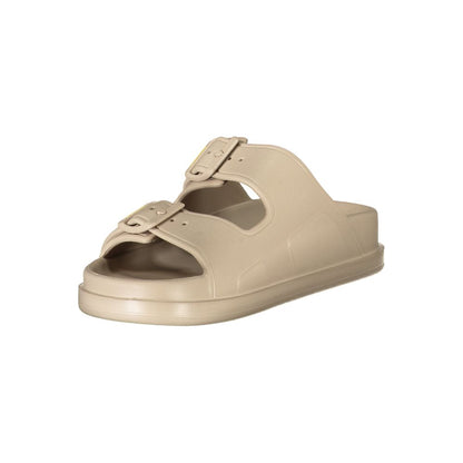 Beige Polyurethane Women's Slipper