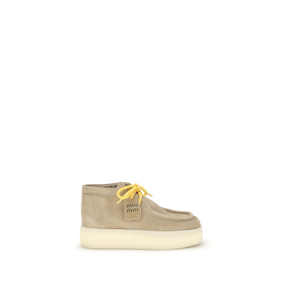 Beige Rubber Platform Sneakers